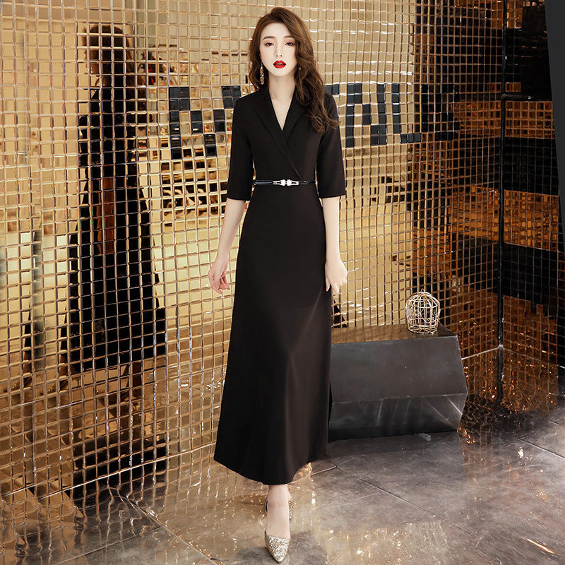 Small Dress Evening Dress Women Short Black Ladies Temperament Skirt Banquet Dress