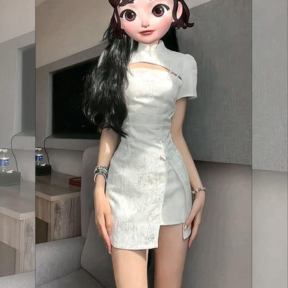 Improved Cheongsam Dress Short Skirt For Women