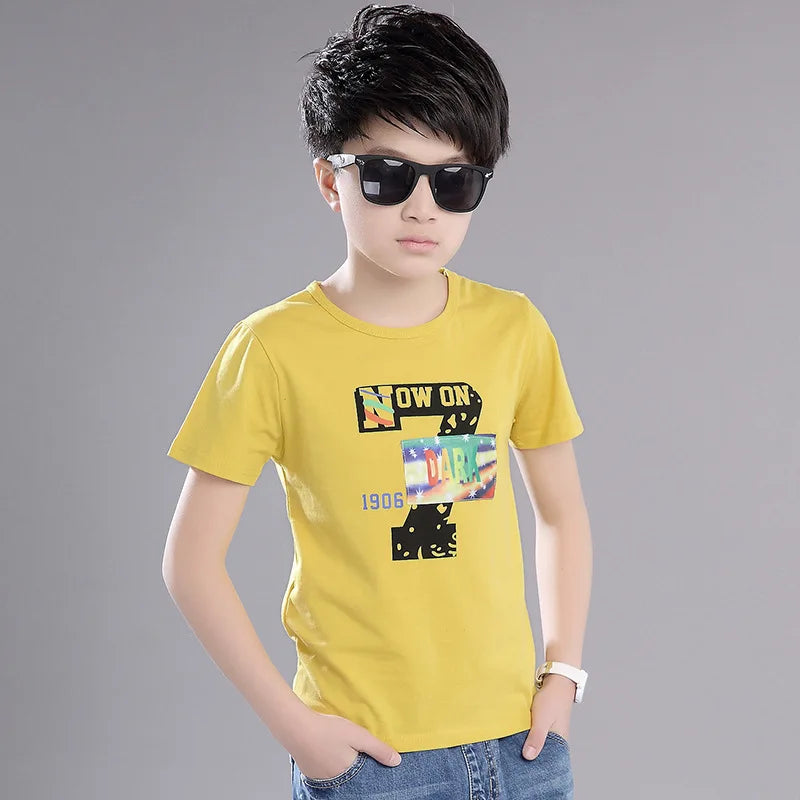 2024 Summer Baby Boy T Shirt for Children Cotton T-shirt T-shirt Kids Clothes Tops Tee 3 4 5 6 7 8 9 10 11 12 13 14 15 16 Year