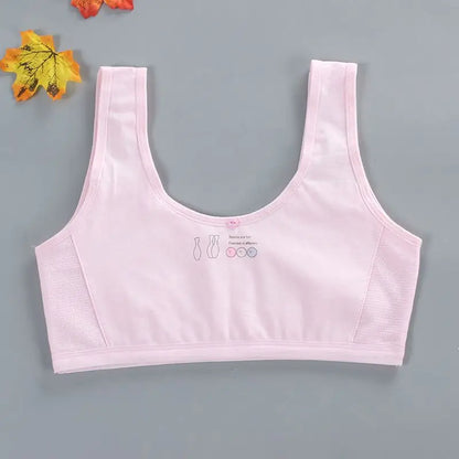 Teen Girl Sports Bra Kids Top Underwear Breathable Young Puberty Training Bra Rackback For 7 8 9 10 11 12 13 14 15 16 years old