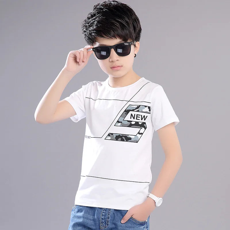 2024 Summer Baby Boy T Shirt for Children Cotton T-shirt T-shirt Kids Clothes Tops Tee 3 4 5 6 7 8 9 10 11 12 13 14 15 16 Year