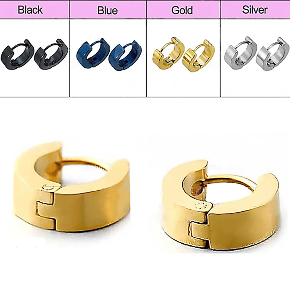 1 Pair Fashion Earrings Cool Men's Stainless Steel