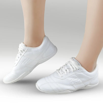 Aerobics Training Sports Shoes Woman Men Children Leather Upper Non-Slip Soft  Bottom Modern Dancing Fitness Cheerleading Shoes