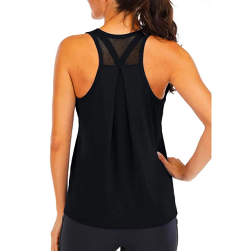 Yoga Shirt Female New Style T-Shirt Loose Fitness Tops Vest Women Sleeveless Sport Tee Quick-Drying Gym Running Workout Blouse