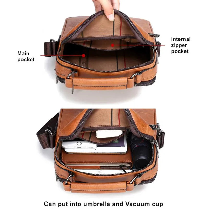 JEEP BULUO Men's Crossbody Shoulder Bags Split Leather Handbag Fashion Business Man Messenger Bag High quality Tote Hot