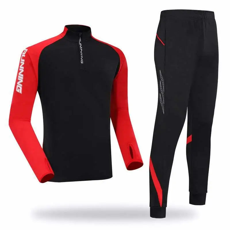 Men GYM Suit Fitness Football Basketball Running Hiking Skiing Autumn Sets Male Workout Exercise Sport Pant+Shirt tracksuit 19