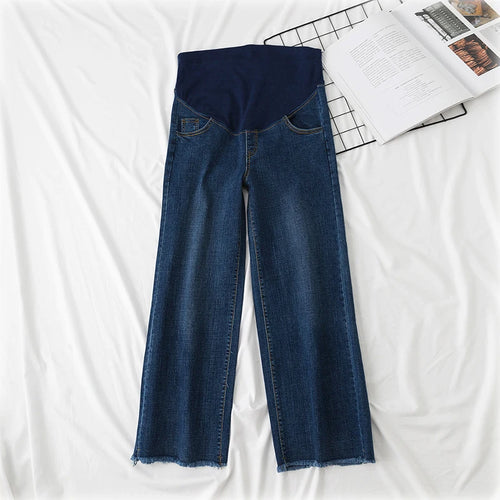 Denim Maternity Jeans for Pregnant Women Clothes Elastic Waist Belly Loose Wide Leg Pants Pregnancy Clothing clothes