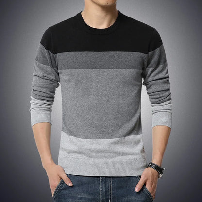 Men's Sweater O-Neck Striped Slim Fit  Men Sweaters