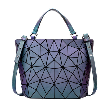 ladies Luminous bao bag geometric bags for women 2020 Quilted Shoulder Bags Laser Plain Folding female Handbags bolsa feminina