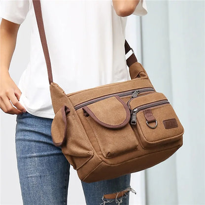 Men Canvas Shoulder Bags Casual Tote Travel Men's Crossbody Bag Luxury Messenger Bags Fashion High Quality Handbag