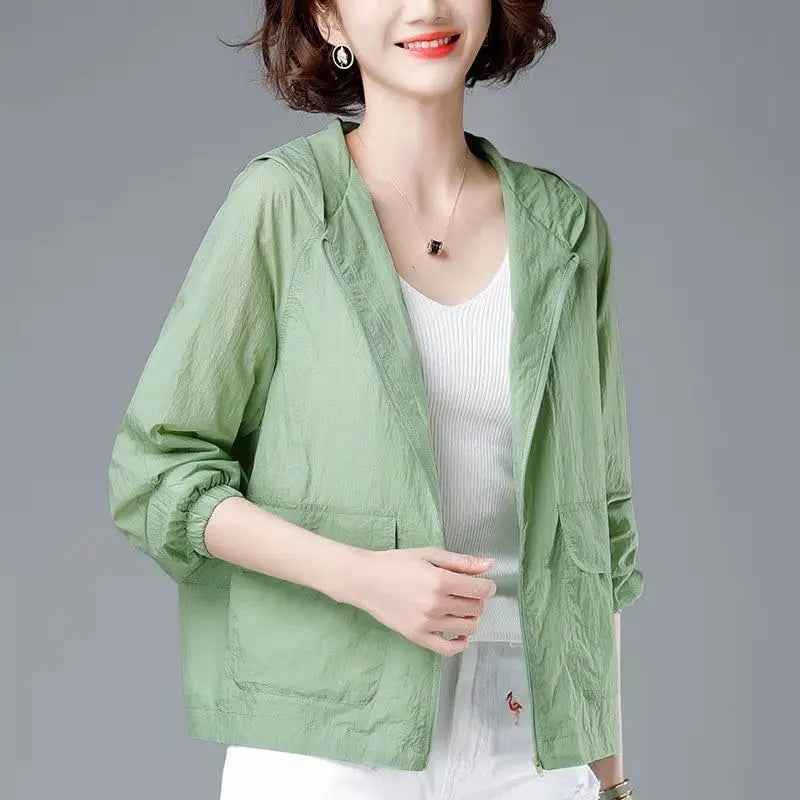 Korean Fashion New Summer Casaco Feminino Solid Color for Women