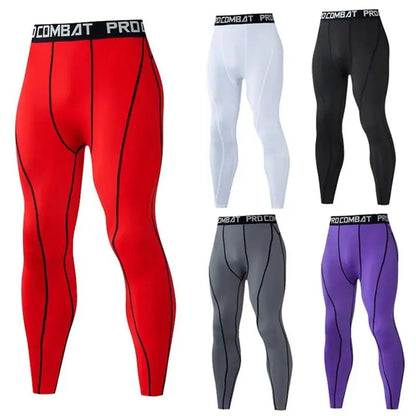 Men Compression Tight Leggings Running Sports Male Fitness Jogging Pants Quick Dry Trousers Workout Training Yoga Bottoms