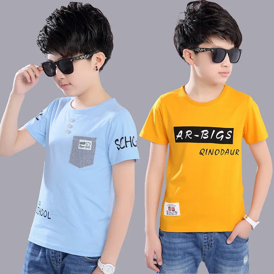 2024 Summer Baby Boy T Shirt for Children Cotton T-shirt T-shirt Kids Clothes Tops Tee 3 4 5 6 7 8 9 10 11 12 13 14 15 16 Year