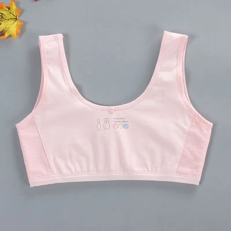 Teen Girl Sports Bra Kids Top Underwear Breathable Young Puberty Training Bra Rackback For 7 8 9 10 11 12 13 14 15 16 years old