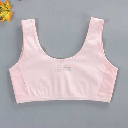 Teen Girl Sports Bra Kids Top Underwear Breathable Young Puberty Training Bra Rackback For 7 8 9 10 11 12 13 14 15 16 years old