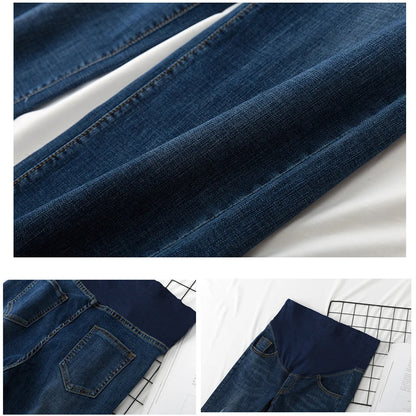 Denim Maternity Jeans for Pregnant Women Clothes Elastic Waist Belly Loose Wide Leg Pants Pregnancy Clothing clothes