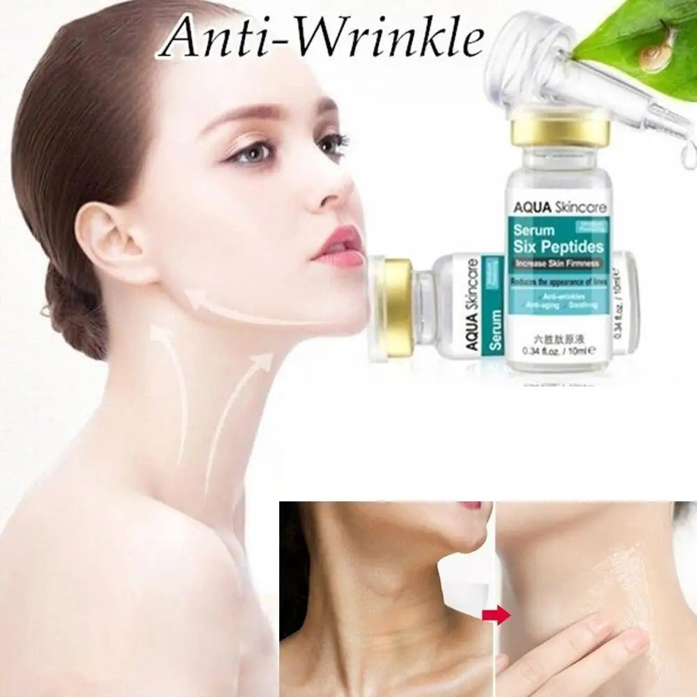 3PCS 10ml Six Peptides Serum Liquid Hyaluronic Acid And Anti-wrinkles Whitening Collagen Face Lift Skin Care Cream