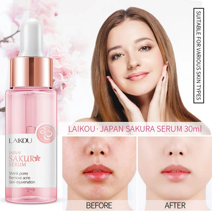 Japan Sakura Serum  Facial Care Set Facial Mask Cream Moisturize Wrinkles Spots Remove Enlarged Pores Skin Not Smooth  1/3PCS