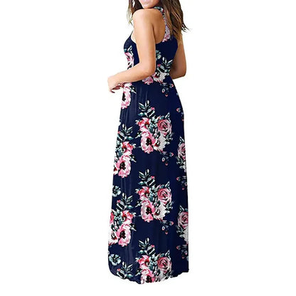 Women's Summer Sleeveless Long Dresses with Pockets