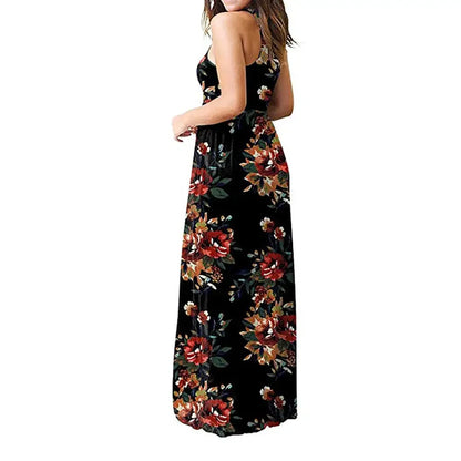 Women's Summer Sleeveless Long Dresses with Pockets