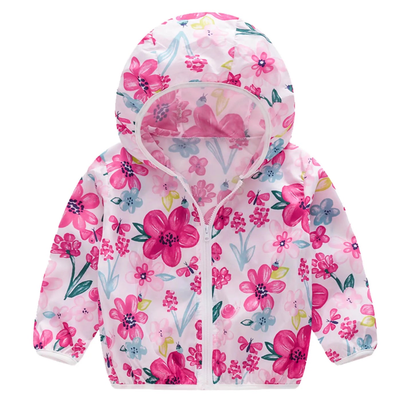 Outerwear 2023 Cute Baby Boys Girls Jackets Hooded Coat Summer Sunscreen Coats Printing Cartoon Hooded Zipper Coats 1-5 Years