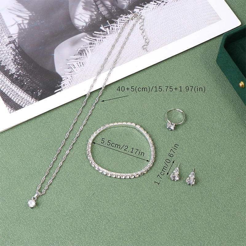 Luxury Women Ring Necklace Earrings