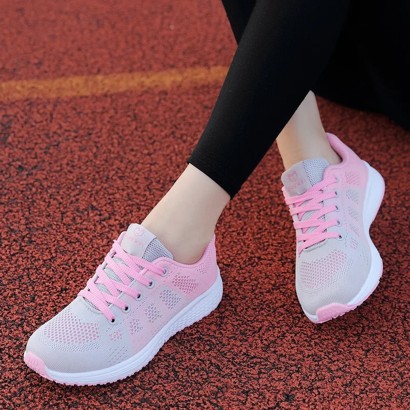 2024 Breathable Women Running Shoes Lightweight Non-slip Female Sports Shoes Outdoor Soft Women's Sneakers Lace Up Fashion Tenis