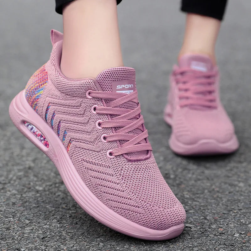 Air Cushion Sports Shoes Fashion and Trendy Women Shoes Elastic Band Casual Sneakers Shoes for Women Zapatos De Mujer 2023