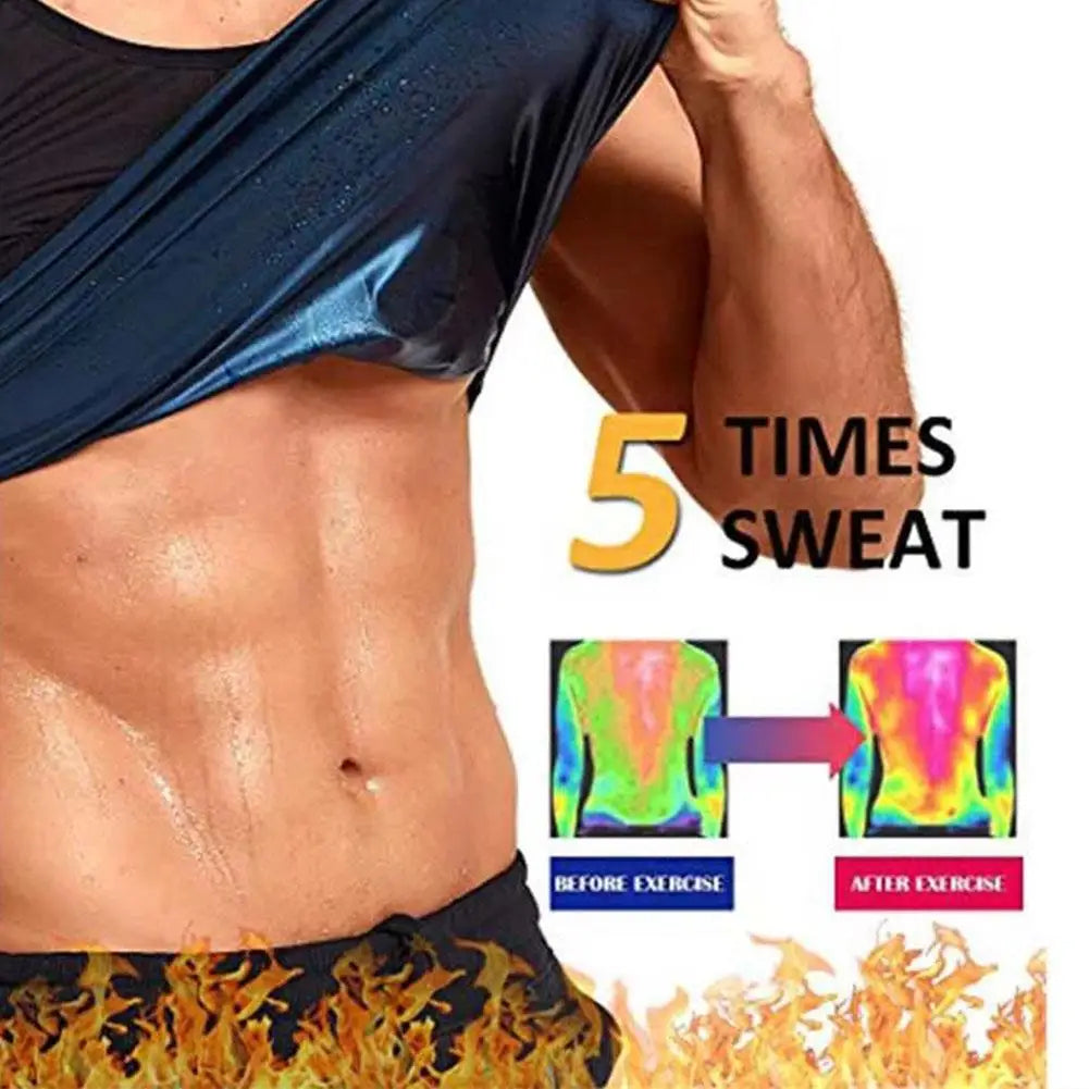 Men Sauna Sweat Vest  Body Shapers Waist Trainer Slimming Shapewear Tank Tops Effect Fat Burning Gym Training Running Sweatshirt