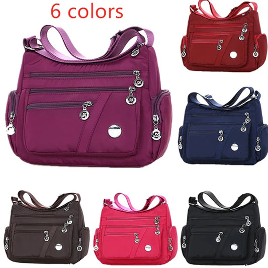 6 Colors Waterproof Nylon Bag Fashion Women Single Shoulder Bag Crossbody Bag