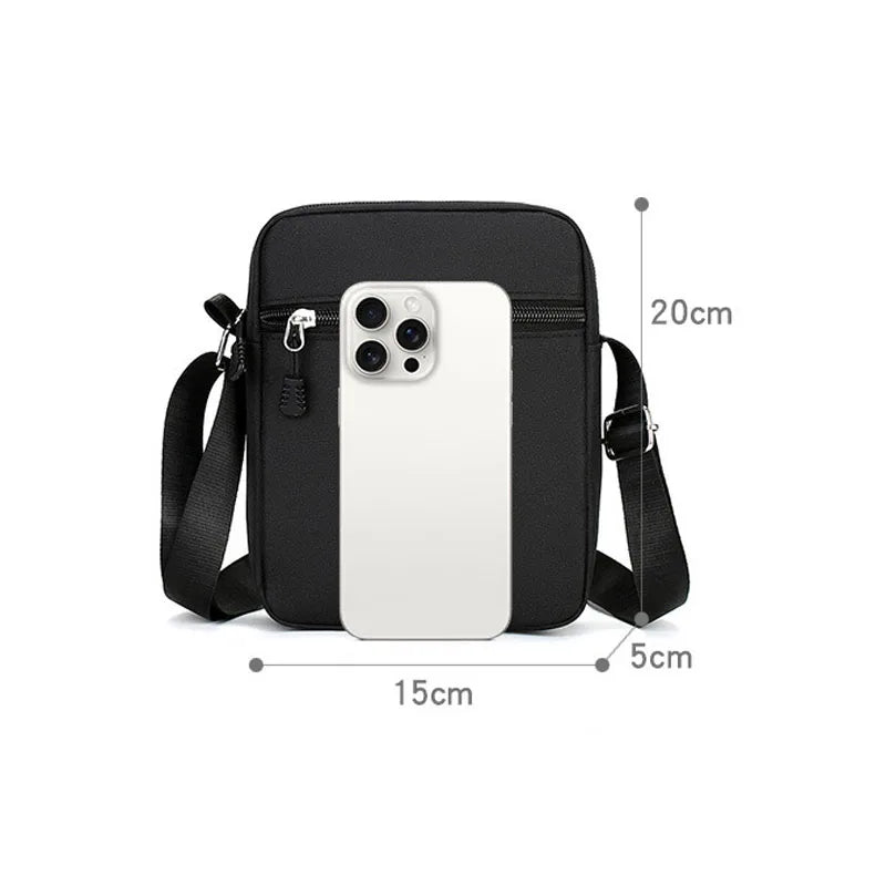 Oxford Shoulder Bag Durable Mini Black Mobile Phone Bag