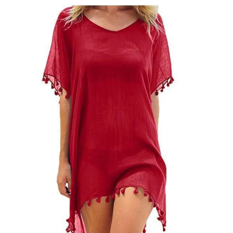 Women Beach Cover Up Lace Hollow Crochet Swimsuit Beach Dress Women 2024 Summer Cover-Ups Bathing Suit Ladies Beach Wear Tunic