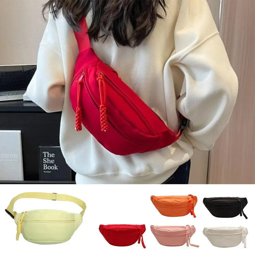 Waist Bags for Women Oxford Leisure Color Waist Bag Shoulder Crossbody Chest Bags Handbags All-match Messenger Belt Bags