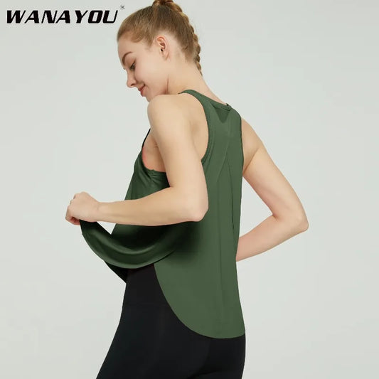 Women Quick Dry Yoga Tank Tops Workout Running Training Swallowtail Swallowtail Yoga Shirts Gym Fitness Sport Vest Sport Top