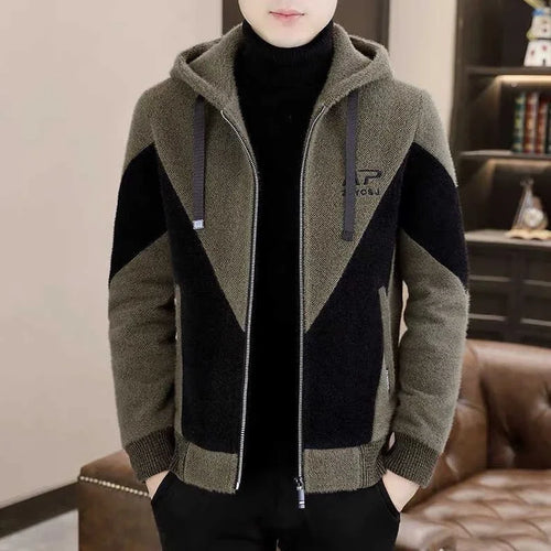 Trendy Autumn/winter Hooded Woolen Jacket For Men Casual Korean Style High End Comfortable Winter Fashion Overcoat