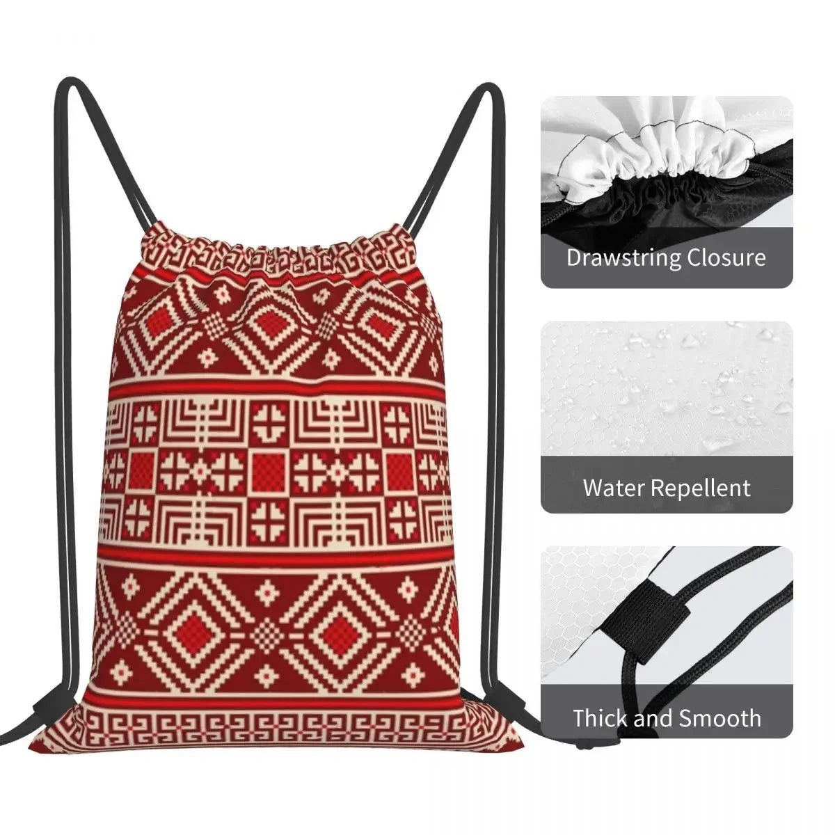 Traditional Ethnic Ornament Backpacks Drawstring Bags Drawstring Bundle Pocket Sports Bag Book Bags For Man Woman Students