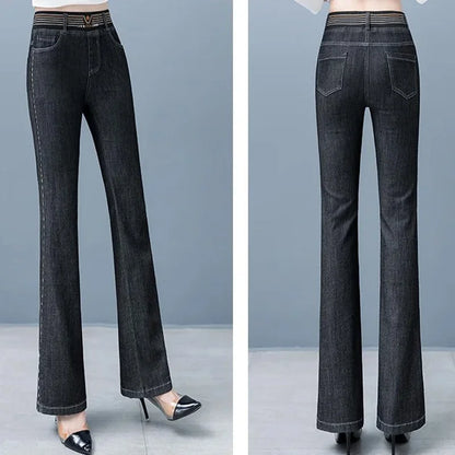 Flared Jeans Flare Jeans Low Waist Loose Comfortable Jeans For Women Pants 2022 Elastic Fashion Denim Pant Trousers