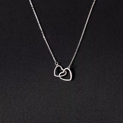 Double Heart Choker Necklace for Women