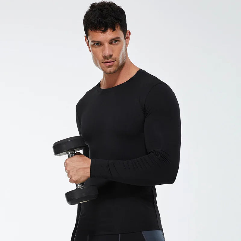 Men Compression Running T Shirt Fitness Tight Long Sleeve Sport Tshirt Training Jogging Shirts Gym Sportswear Quick Dry Rashgard