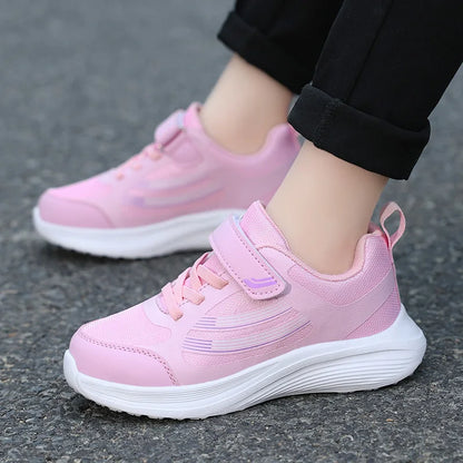 Kids Sneakers Girls School Casual Shoes Outdoor Breathable Running Shoes Soft Light Children Sports Shoe Fashion Girls Flats