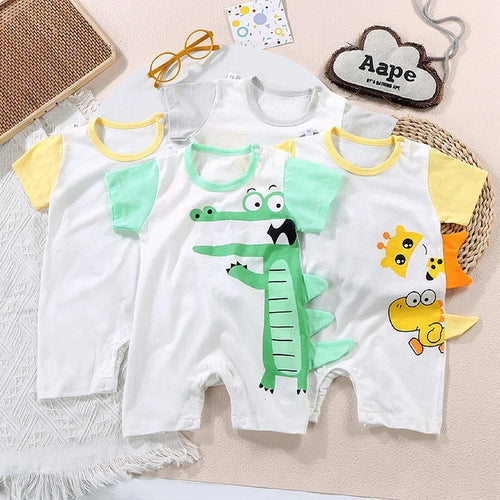 Baby Rompers Cute Cartoon Crocodile Summer Baby Boy Girl Bodysuits Soft Cotton Newborn Clothes Infant Jumpsuit 3 to 24 Months