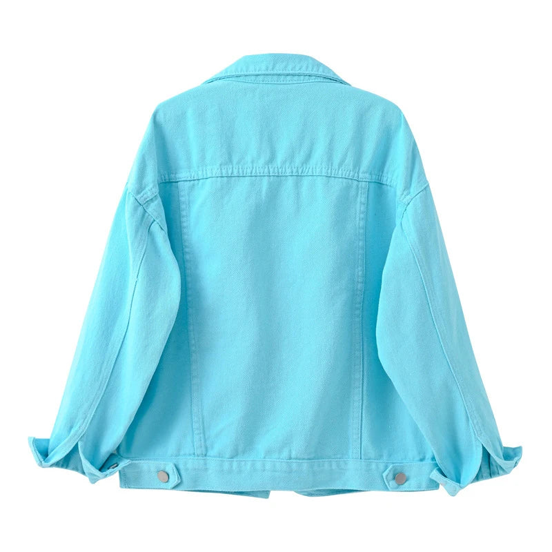 2024 Spring New Denim Jacket For Women Casual Tops Short Coat Female Solid Jean Jackets Fashion Cotton Loose Outerwear