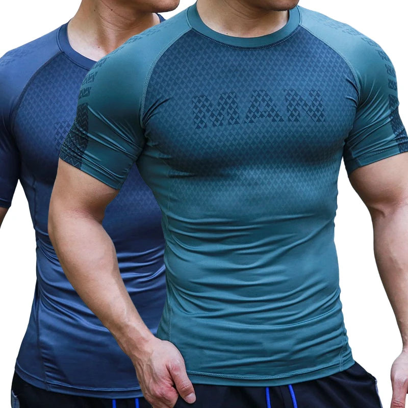 Quick Dry Men T Shirts Short Sleeve Fitness Sports Running Top Activewear Training Breathable Workout Tee Bodybuilding