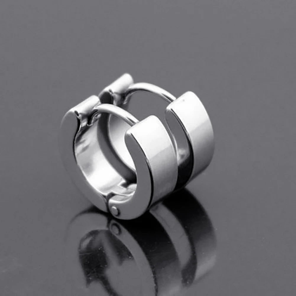 1 Pair Fashion Earrings Cool Men's Stainless Steel