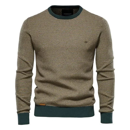 Cotton Spliced Pullovers Sweater Men Casual Warm O-Neck Quality Mens Knitted Sweater Winter Fashion Sweaters for Men Size M-3Xl