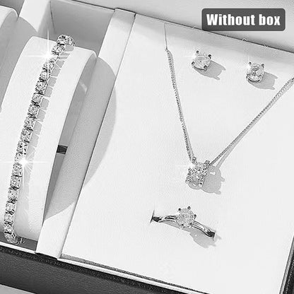 Luxury Women Ring Necklace Earrings