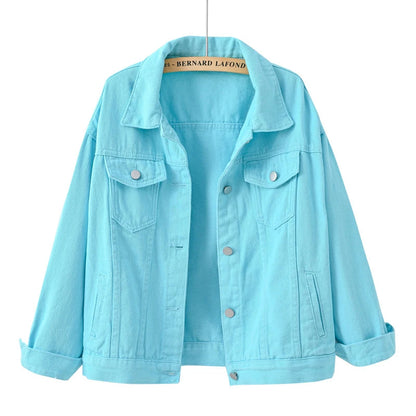 2024 Spring New Denim Jacket For Women Casual Tops Short Coat Female Solid Jean Jackets Fashion Cotton Loose Outerwear