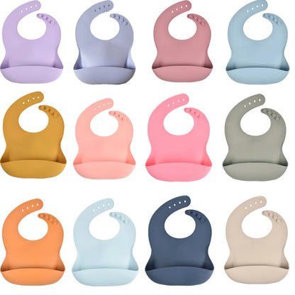 Silicone Bibs for Kids Newborn Candy Baby Feeding Tableware Waterproof Baby Bibs Toddler Breakfast Feedings