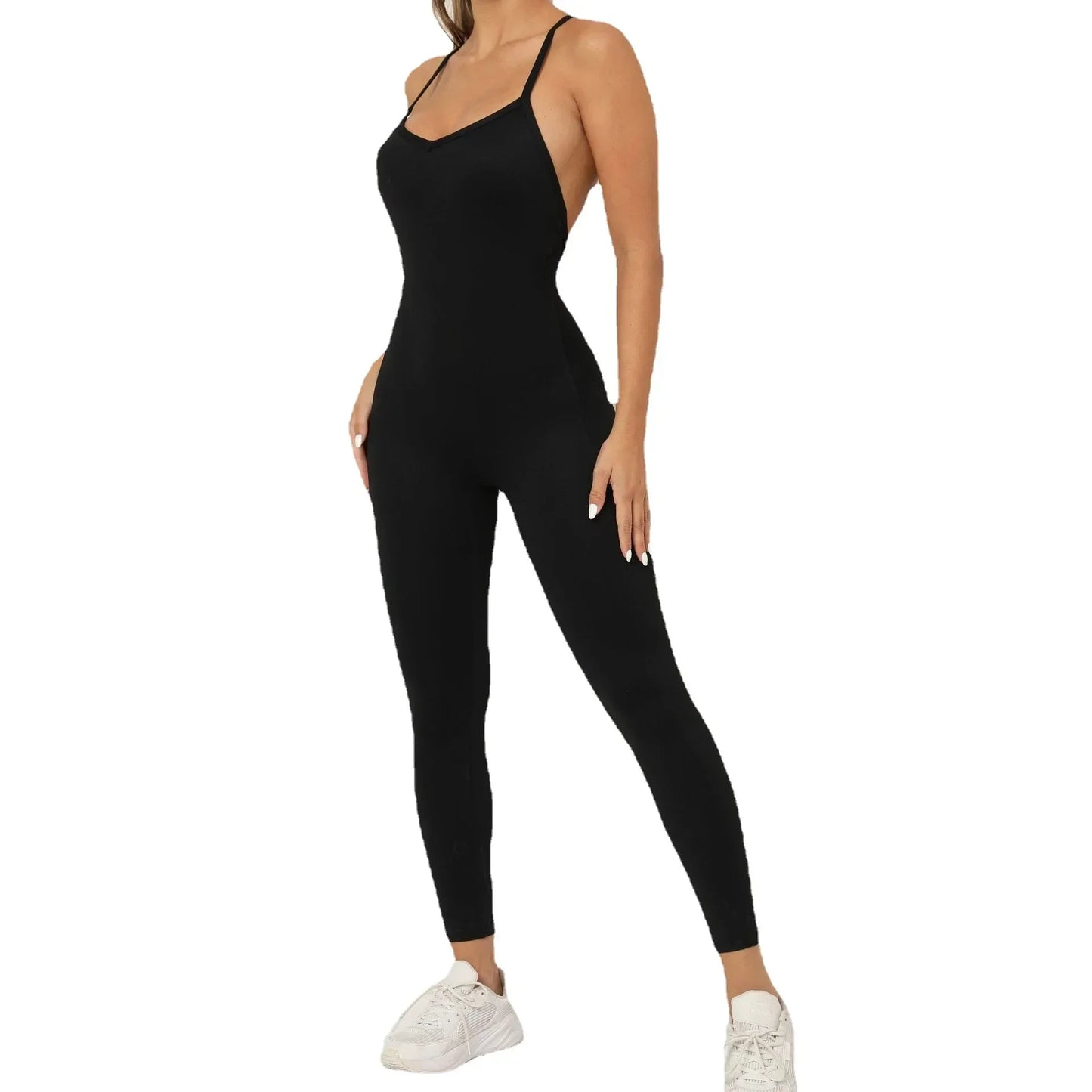 Hsoul Yoga High Waist Yoga Set Women's Backless Jumpsuit Elasticity Breathable Pants Gym Fitness Suit