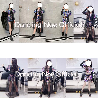 Children'S Jazz Dance Costumes Girls 2022 New Sequin Costumes Model Catwalk Stage Costumes Hip Hop Performance Clothes DN11245